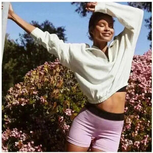 Free People Valley Girl 1/4 Zip Pullover‎ | White | SZ M